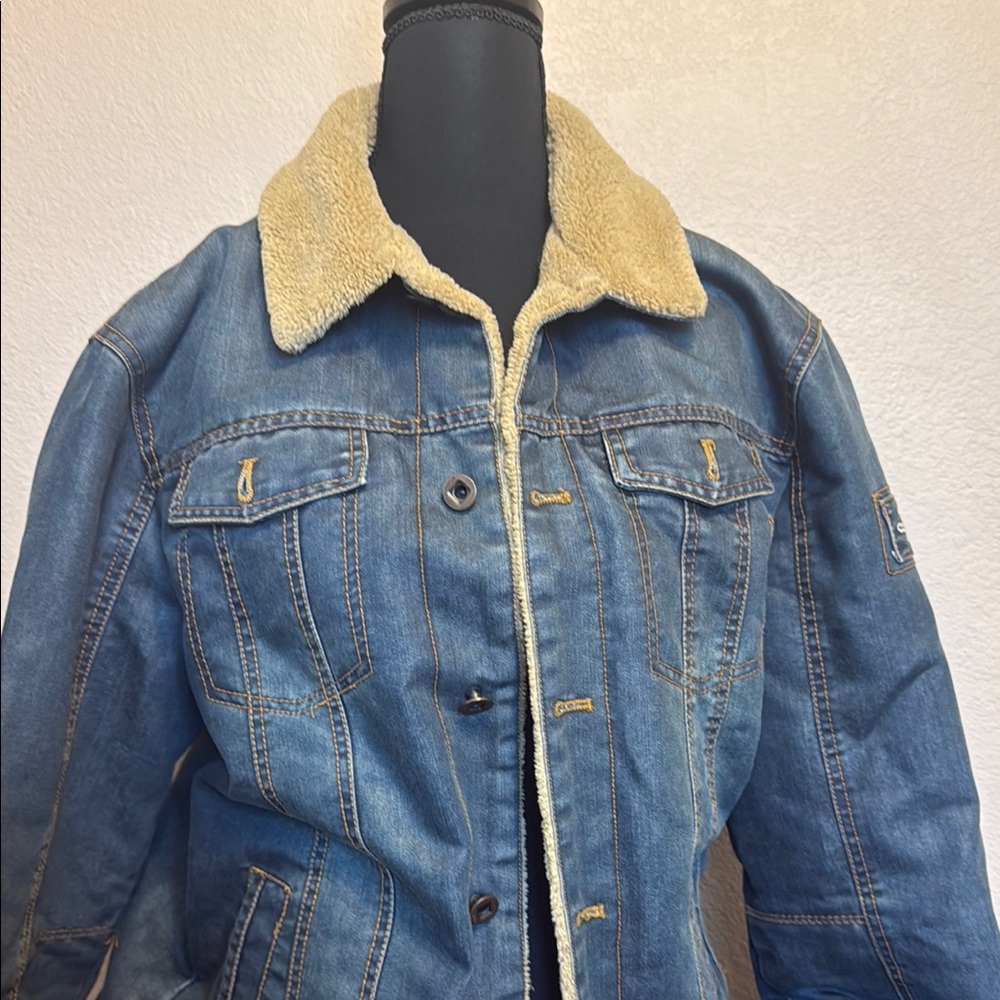 Denim Sherpa-Lined Jacket